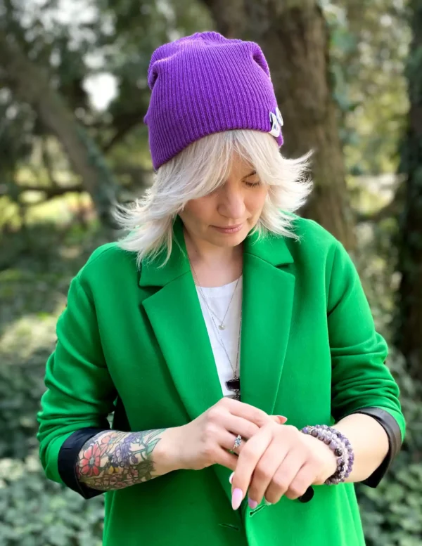 Czapka slouchy logo kolorowe "Fiolet"
