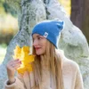 Czapka slouchy logo kolorowe "Brudny niebieski"