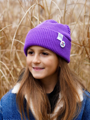 Czapka beanie dla dziecka logo kolorowe "Fiolet"