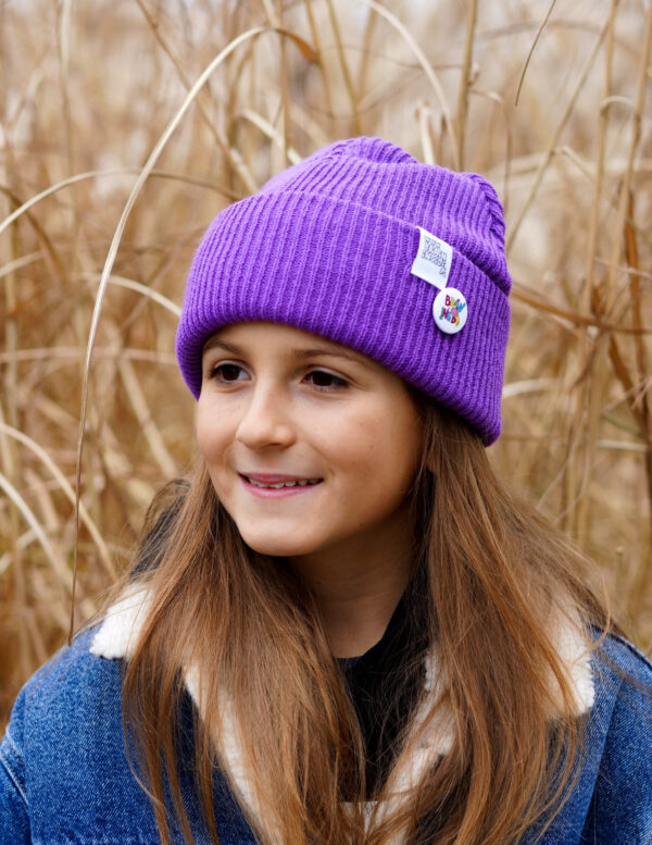 Czapka beanie dla dziecka logo kolorowe "Fiolet"