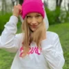 Czapka wywijana logo kolorowe "Neonowy różowy"