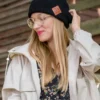 Czapka beanie logo ekoskórka "Czarny"