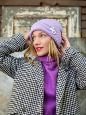 Czapka wywijana logo kolorowe "Jasny fiolet"