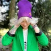 Czapka beanie logo ekoskórka "Fiolet"