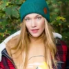 Czapka beanie logo ekoskórka "Zielony"