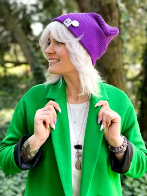 Czapka slouchy logo kolorowe "Fiolet"