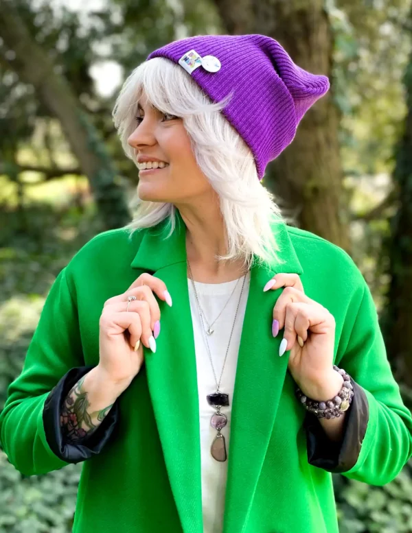 Czapka slouchy logo kolorowe "Fiolet"