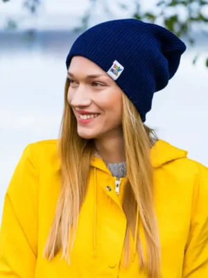 Czapka slouchy logo kolorowe "Granat"
