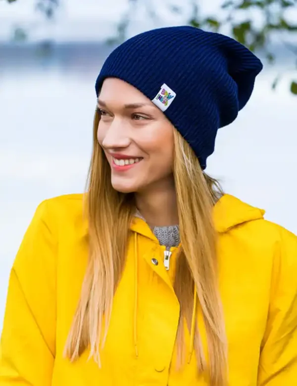 Czapka slouchy logo kolorowe "Granat"