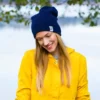 Czapka slouchy logo kolorowe "Granat"