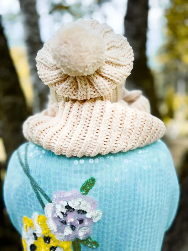 Czapka zimowa podszyta polarem FUN "Ecru"