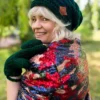 Rękawiczki handmade ze sznureczkiem ,,Ciemny zielony"