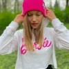 Czapka wywijana logo kolorowe "Neonowy różowy"