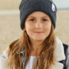 Czapka beanie dla dziecka logo kolorowe "Ciemny szary"
