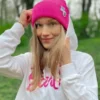 Czapka wywijana logo kolorowe "Neonowy różowy"