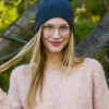 Czapka beanie logo ekoskórka "Ciemny szary"