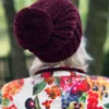 Czapka ręcznie robiona z pomponem ENERGY SHOT ,,Bordo"