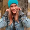 Czapka slouchy logo kolorowe "Turkus"