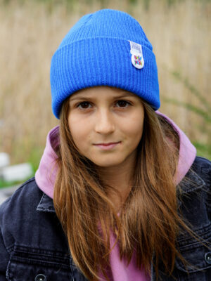 Czapka beanie dla dziecka logo kolorowe "Niebieski"
