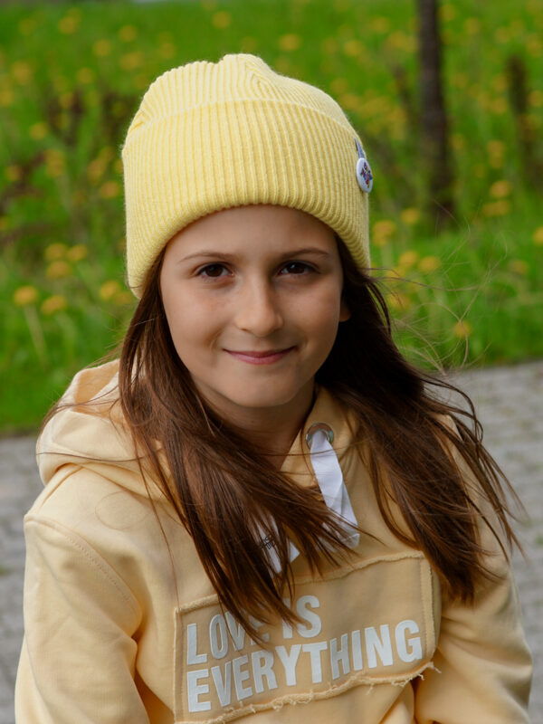 Czapka beanie dla dziecka logo kolorowe "Żółty"