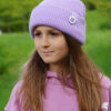 Czapka beanie dla dziecka logo kolorowe "Jasny fiolet"