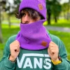 Męska czapka beanie logo ekoskórka "Fiolet"