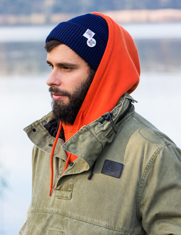 Męska czapka slouchy logo kolorowe "Granat"