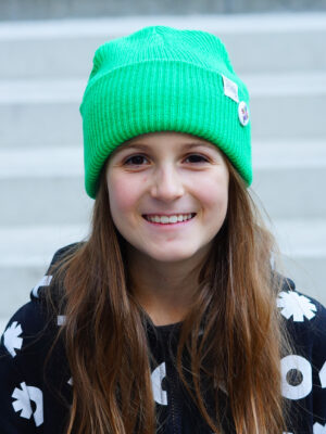 Czapka beanie dla dziecka logo kolorowe "Neonowy zielony"