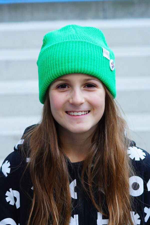 Czapka beanie dla dziecka logo kolorowe "Neonowy zielony"