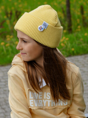 Czapka beanie dla dziecka logo kolorowe "Żółty"