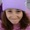 Czapka beanie dla dziecka logo kolorowe "Jasny fiolet"