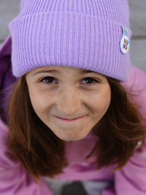 Czapka beanie dla dziecka logo kolorowe "Jasny fiolet"