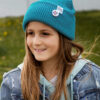 Czapka beanie dla dziecka logo kolorowe "Turkus"