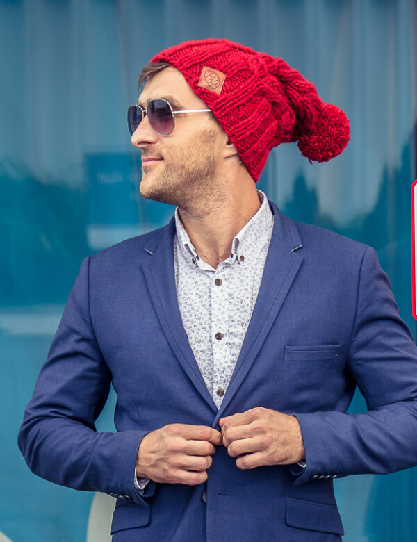 Męska kolorowa zimowa czapka ENDORFINA "Ciemny czerwony"