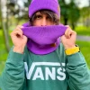 Męska czapka beanie logo ekoskórka "Fiolet"