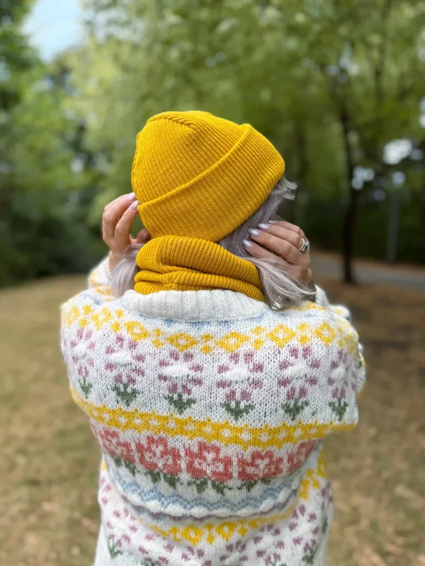Czapka beanie logo ekoskórka "Miodowa"