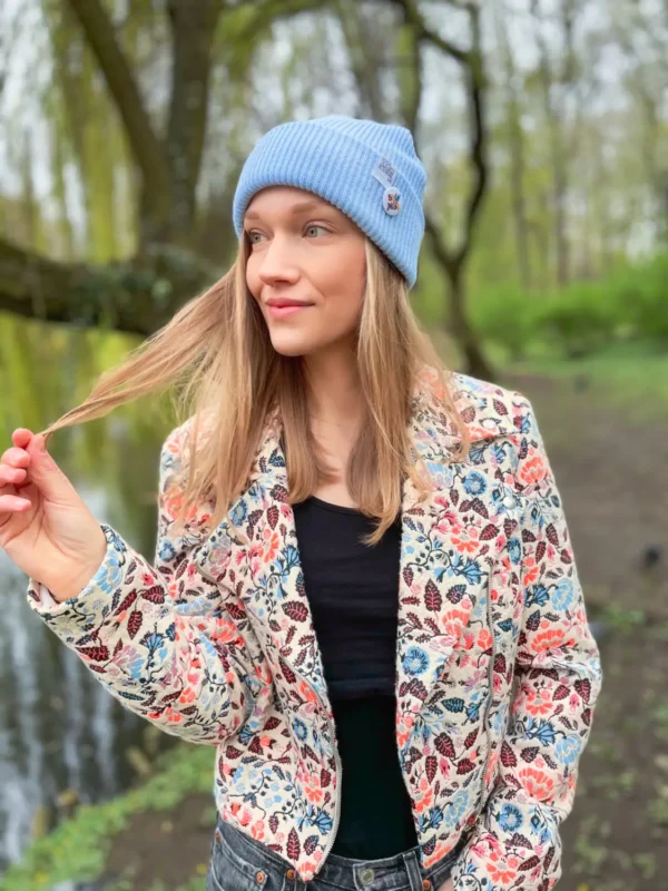 Czapka beanie logo kolorowe "Jasny niebieski"