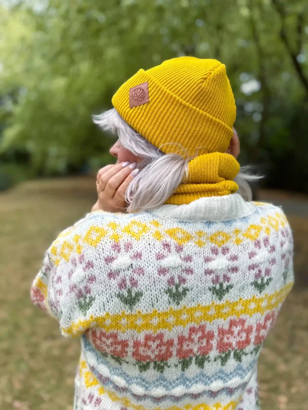 Czapka beanie logo ekoskórka "Miodowa"