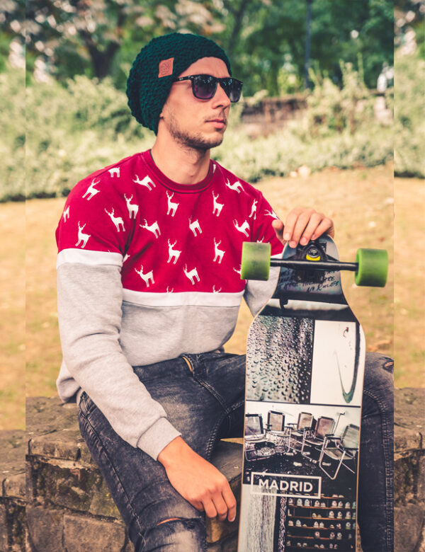 Męska czapka zimowa slouchy NEVERLAND "Ciemny zielony"