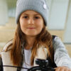 Czapka beanie dla dziecka logo kolorowe "Jasny szary"