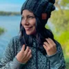 Czapka na zimę SMILE ,,Perłowy czarny"