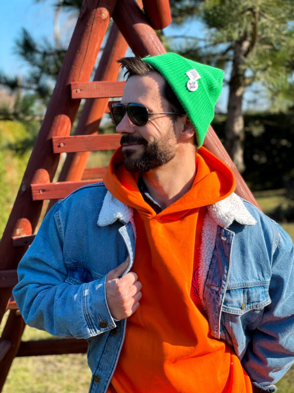 Czapka slouchy logo kolorowe "Neonowy zielony"