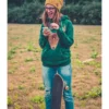 Luźna czapka zimowa NEVERLAND "Miodowa musztarda"