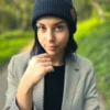Bawełniana czapka beanie logo ekoskórka "Czarny"