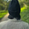 Czapka beanie z bawełny logo kolorowe "Czarny"