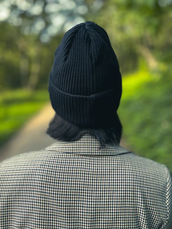Czapka beanie z bawełny logo kolorowe "Czarny"