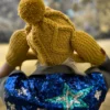 Rękawiczki handmade ze sznureczkiem ,,Miodowa musztarda"