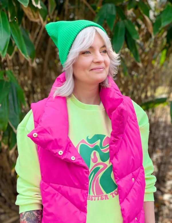 Czapka slouchy logo kolorowe "Neonowy zielony"