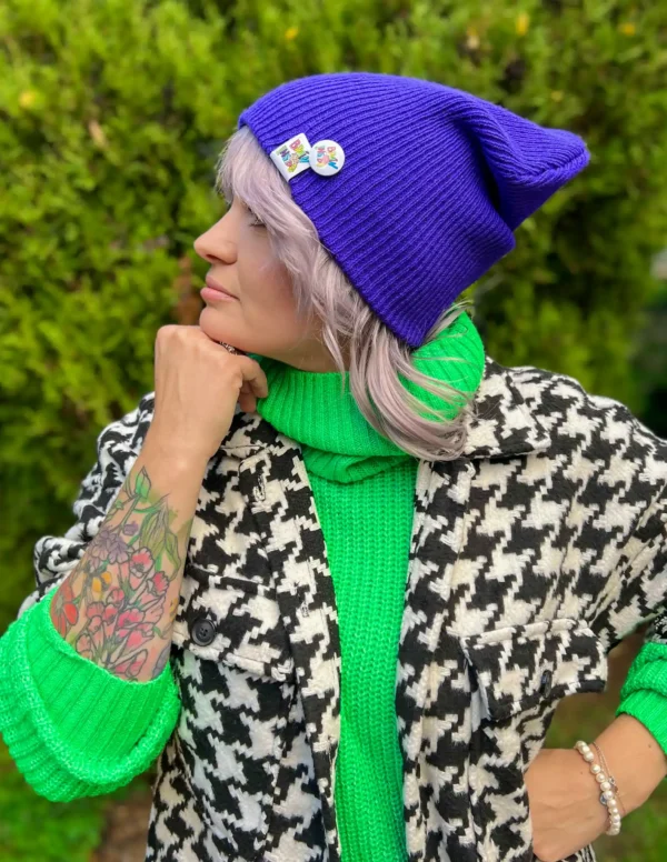 Czapka slouchy logo kolorowe "Neonowy fiolet"