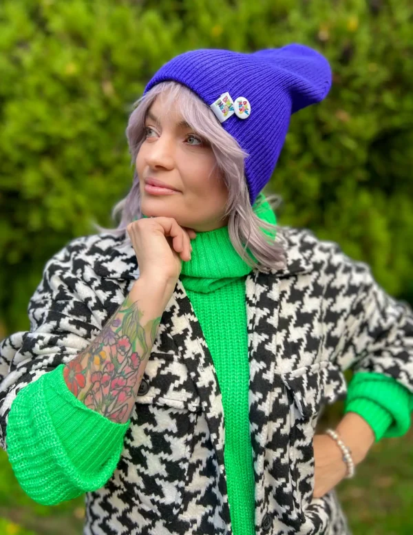 Czapka slouchy logo kolorowe "Neonowy fiolet"